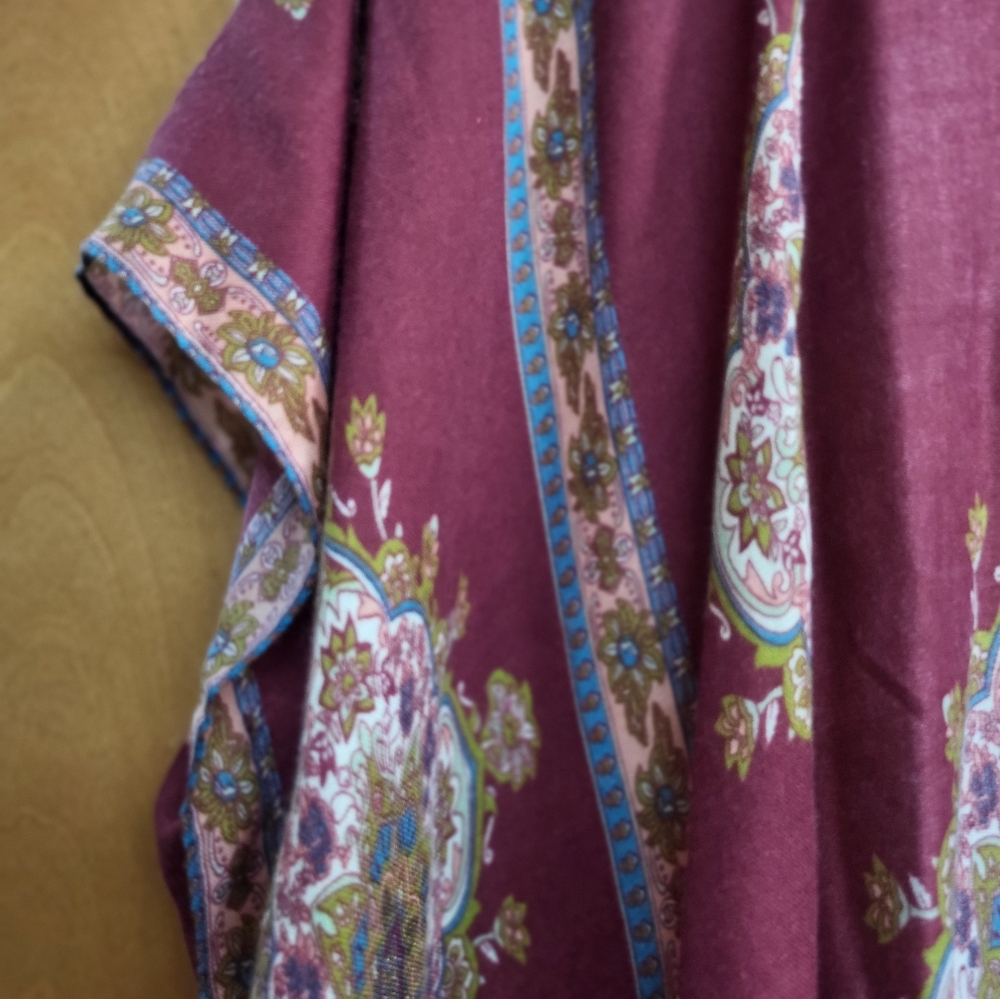 Magenta Boho Floral Mandala Tassle Cardigan One Sz - Picture 5 of 9